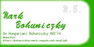 mark bohuniczky business card